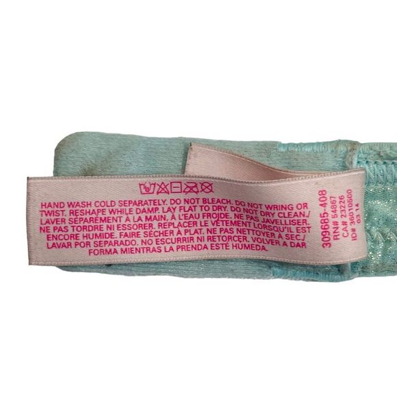 Victoria's Secret Mint Sparkle Plunge Push Up Bra - Size 34C - Picture 13 of 14